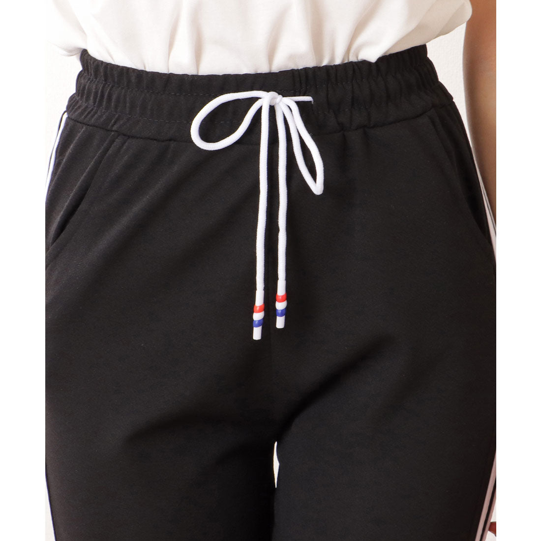 レースレディース Lace Ladies サイドライン 9分丈 イージー スポーツ パンツ (ピンク) ピンク