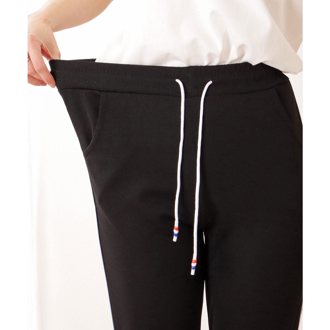 レースレディース Lace Ladies サイドライン 9分丈 イージー スポーツ パンツ (ピンク) ピンク