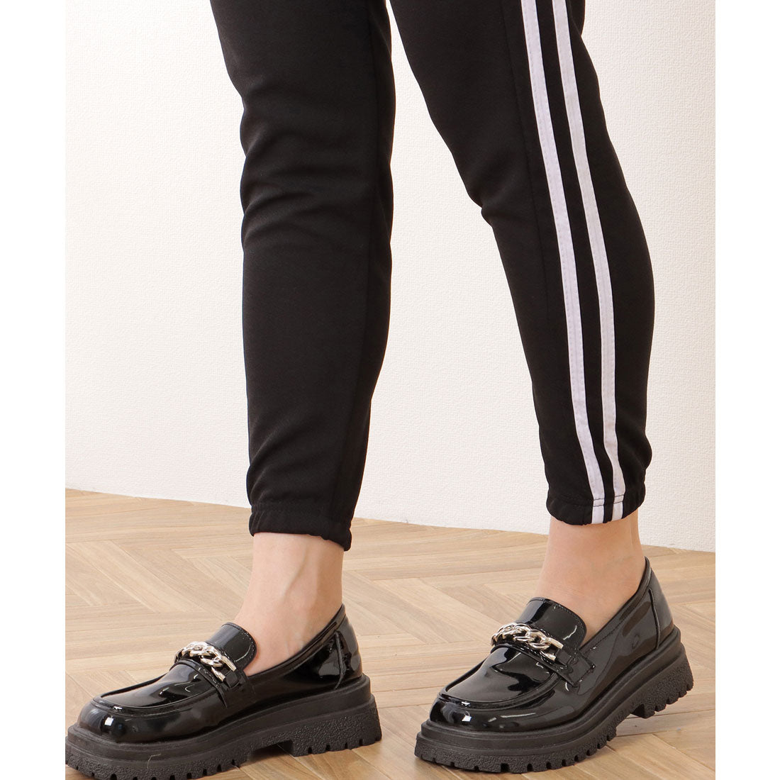 レースレディース Lace Ladies サイドライン 9分丈 イージー スポーツ パンツ (ピンク) ピンク