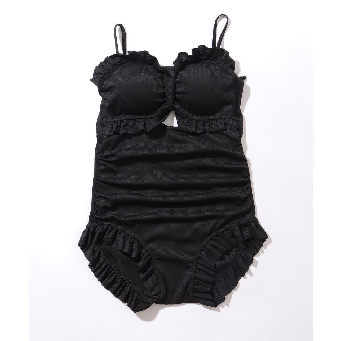 レースレディース Lace Ladies 【2点セット】ハートネック カットアウト フリル ワンピース 水着【返品不可商品】 (ブルー) ブルー