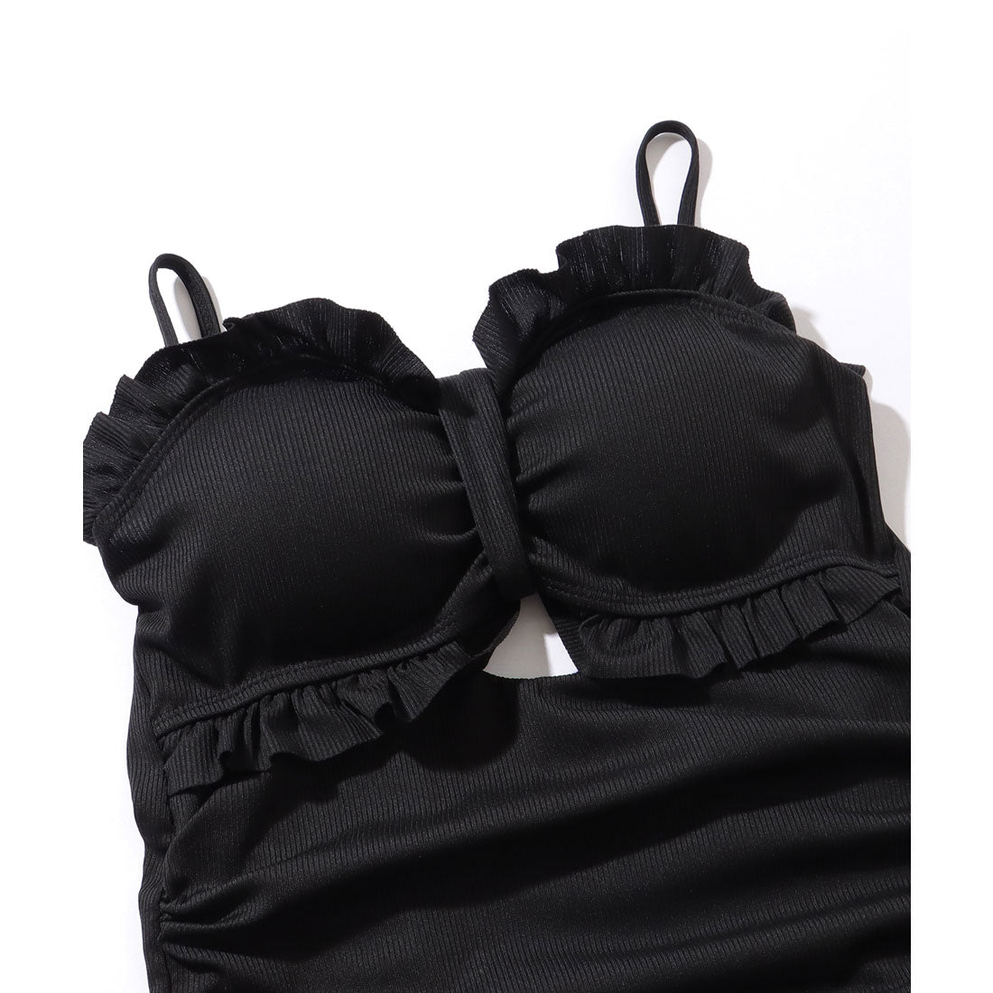 レースレディース Lace Ladies 【2点セット】ハートネック カットアウト フリル ワンピース 水着【返品不可商品】 (ブルー) ブルー