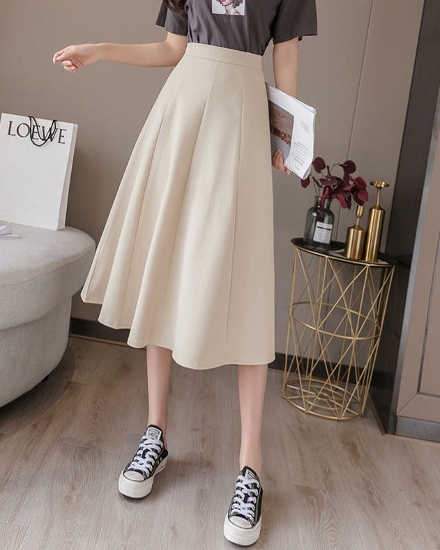 リリーオブバリー Lily of Valley ミディアム丈 フレア スカート ボトムス オフィス きれいめ カジュアル 上品 清楚 膝下 (OWT) OWT