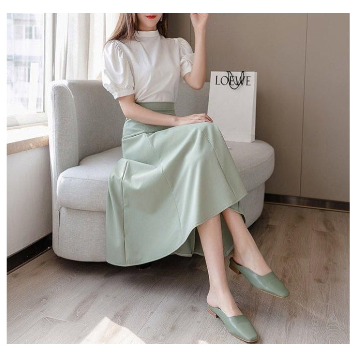 リリーオブバリー Lily of Valley ミディアム丈 フレア スカート ボトムス オフィス きれいめ カジュアル 上品 清楚 膝下 (OWT) OWT