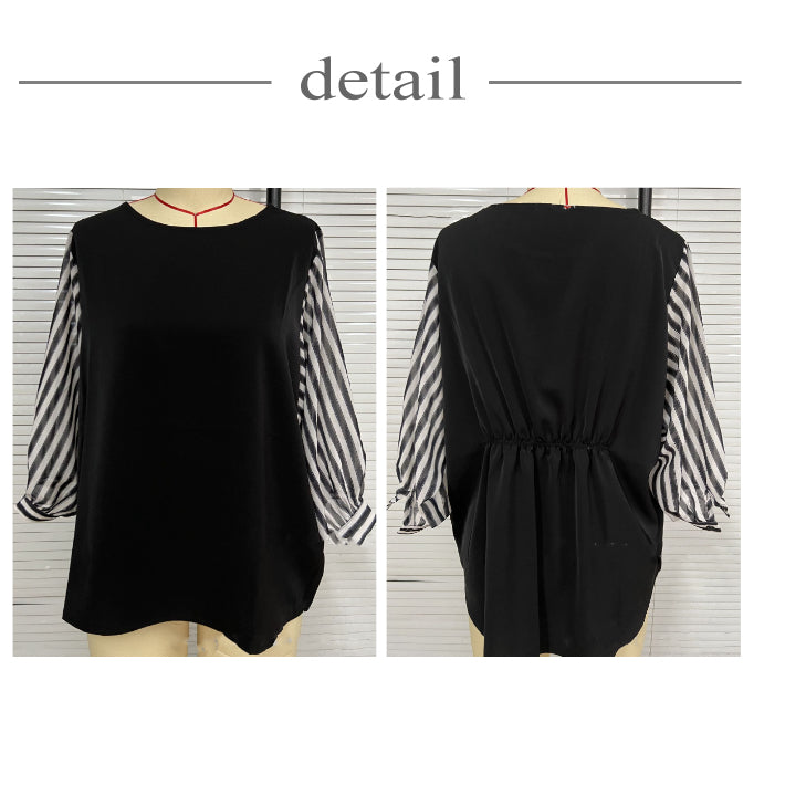 リリーオブバリー Lily of Valley ボリュームスリーブ フレア トップス 七分袖 チュニック カジュアル 上品 カットソー (59) 59