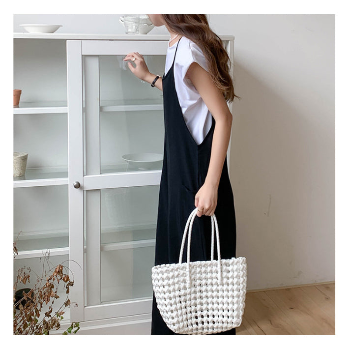 リリーオブバリー Lily of Valley カジュアル オールインワン リネン ロング キャミソール ゆったり フレア 上品 ワイド (BK) BK