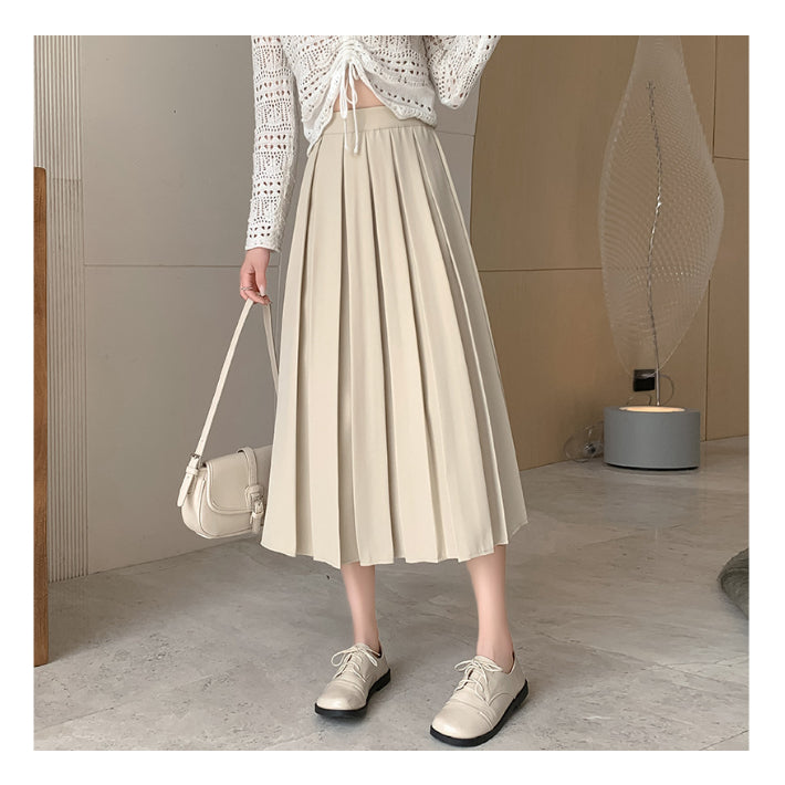 リリーオブバリー Lily of Valley フロント ワイドプリーツ スカート ボトムス ウエストゴム きれいめ カジュアル 上品 (NV) NV