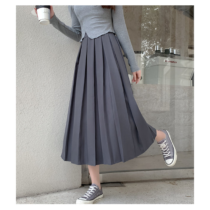 リリーオブバリー Lily of Valley フロント ワイドプリーツ スカート ボトムス ウエストゴム きれいめ カジュアル 上品 (NV) NV