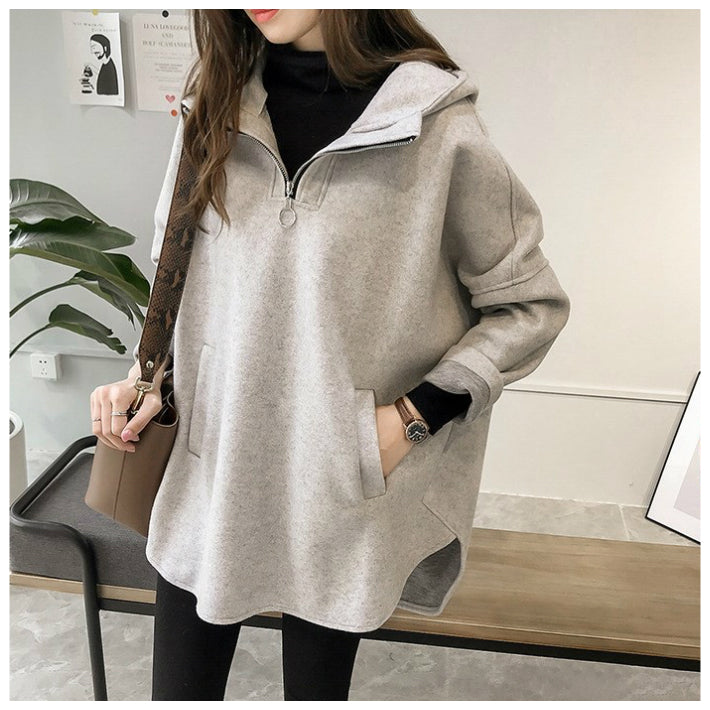 Lily of Valley Lily of Valley Boyfriend Pullover Hoodie Women's Tops Long Sleeve Volume Sleeves Fleece Autumn Winter