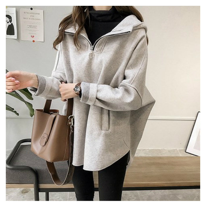 Lily of Valley Lily of Valley Boyfriend Pullover Hoodie Women's Tops Long Sleeve Volume Sleeves Fleece Autumn Winter