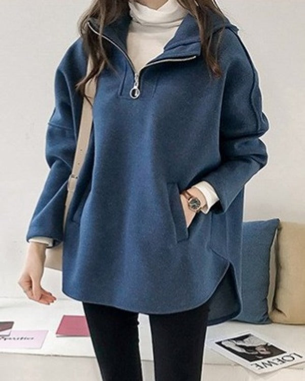 Lily of Valley Lily of Valley Boyfriend Pullover Hoodie Women's Tops Long Sleeve Volume Sleeves Fleece Autumn Winter