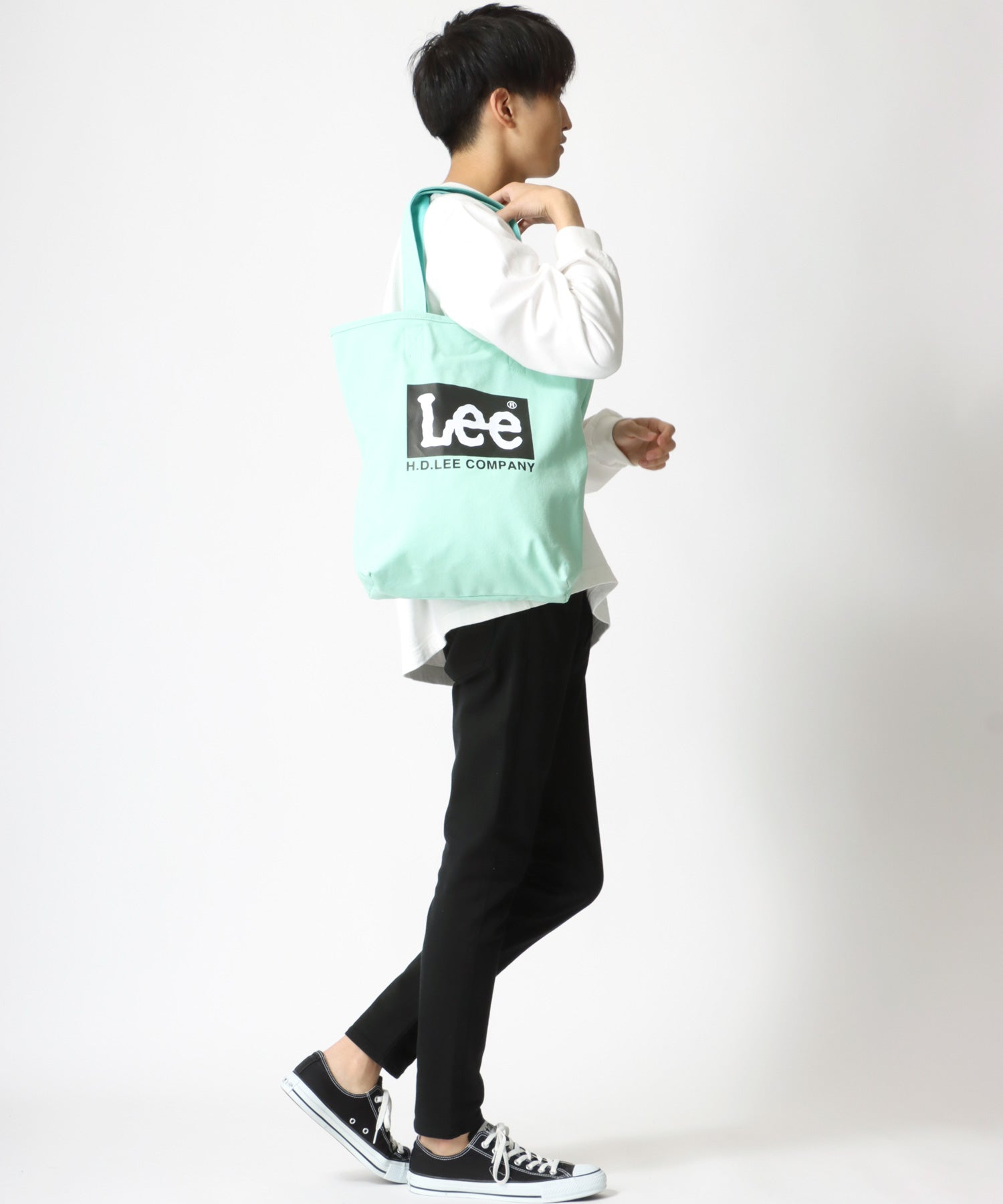 李/リー 帆布 大標誌 托特包/休閒包 男士 女士 休閒 托特 出遊 鞄 かばん カバン