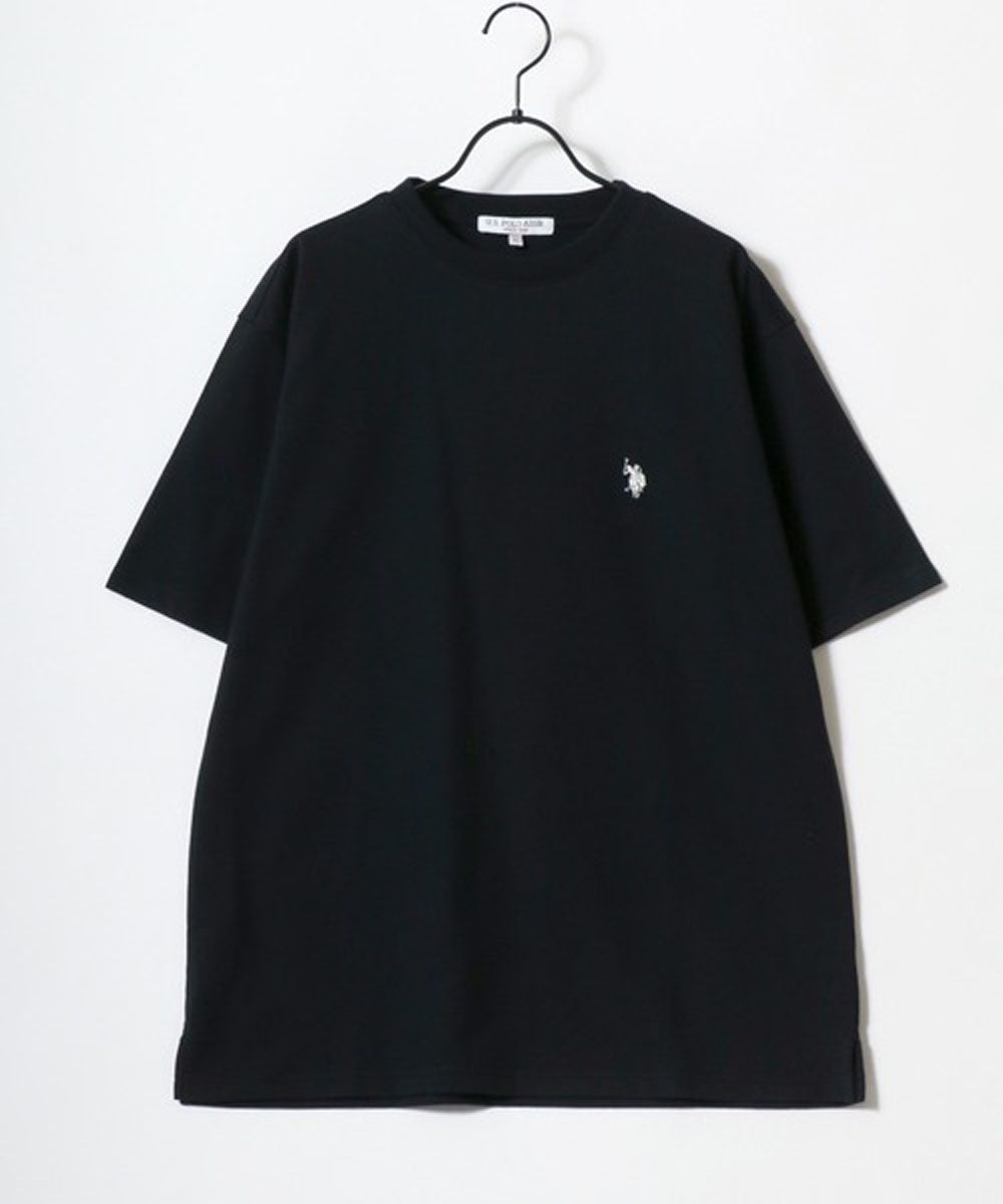 ラザル Lazar U.S.POLO ASSN/ユーエスポロアッスン セットアップ ミニ裏毛 半袖スウェットTシャツ&ショートパンツ 2点セット (ブラック) ブラック
