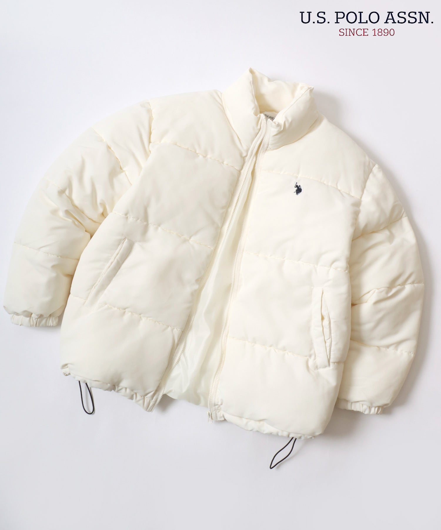 ラザル Lazar U.S.POLO ASSN./USPA ユーエスポロアッスン Padded Jacket/オーバーサイズ 中綿 ファイバーダウン パデッドジャケット/パファージャケット/レディース メンズ (アイボリー) アイボリー