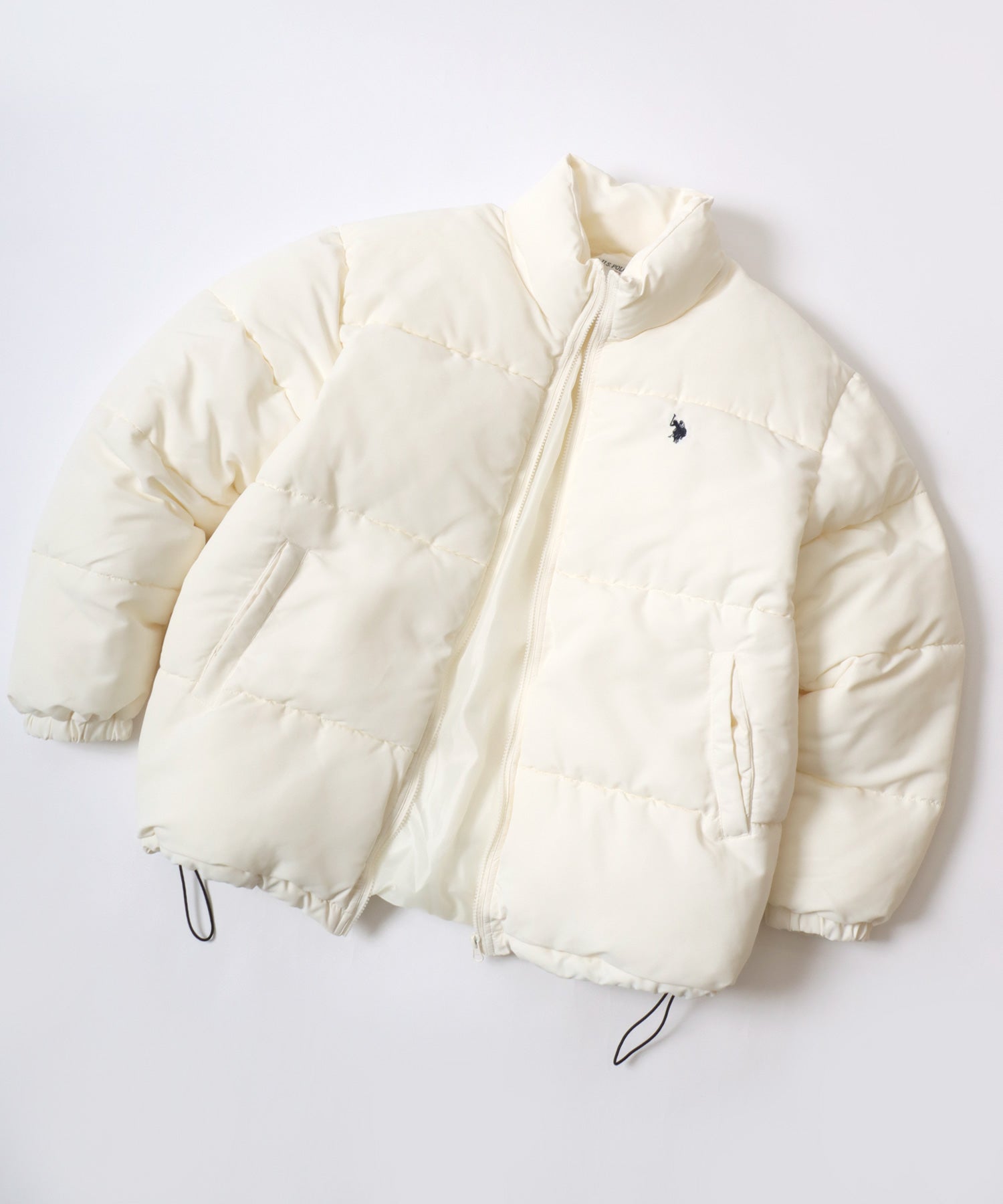 ラザル Lazar U.S.POLO ASSN./USPA ユーエスポロアッスン Padded Jacket/オーバーサイズ 中綿 ファイバーダウン パデッドジャケット/パファージャケット/レディース メンズ (アイボリー) アイボリー