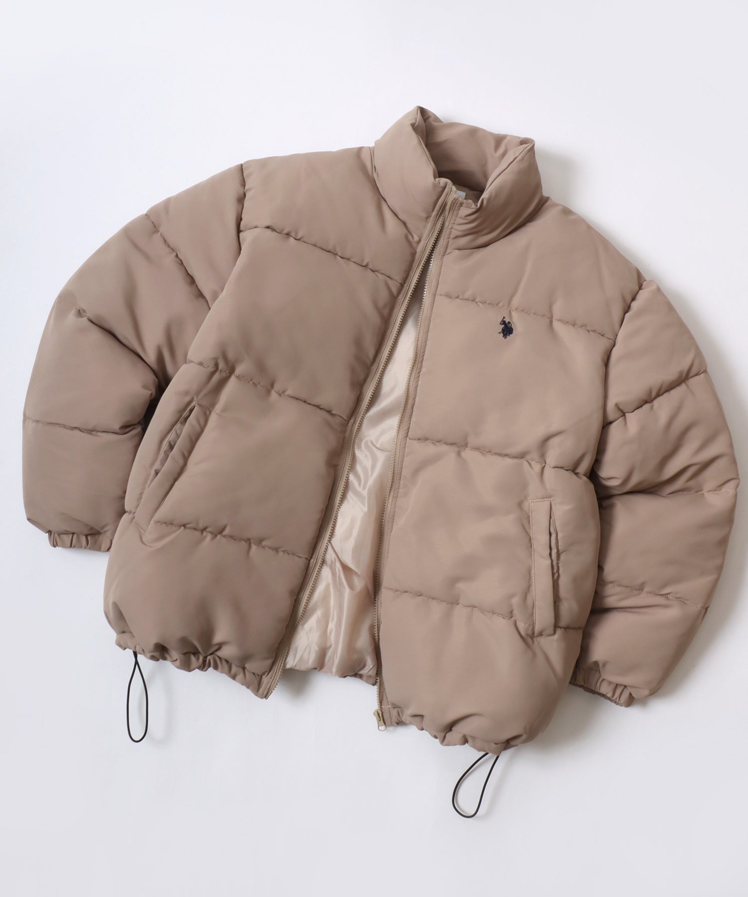ラザル Lazar U.S.POLO ASSN./USPA ユーエスポロアッスン Padded Jacket/オーバーサイズ 中綿 ファイバーダウン パデッドジャケット/パファージャケット/レディース メンズ (アイボリー) アイボリー