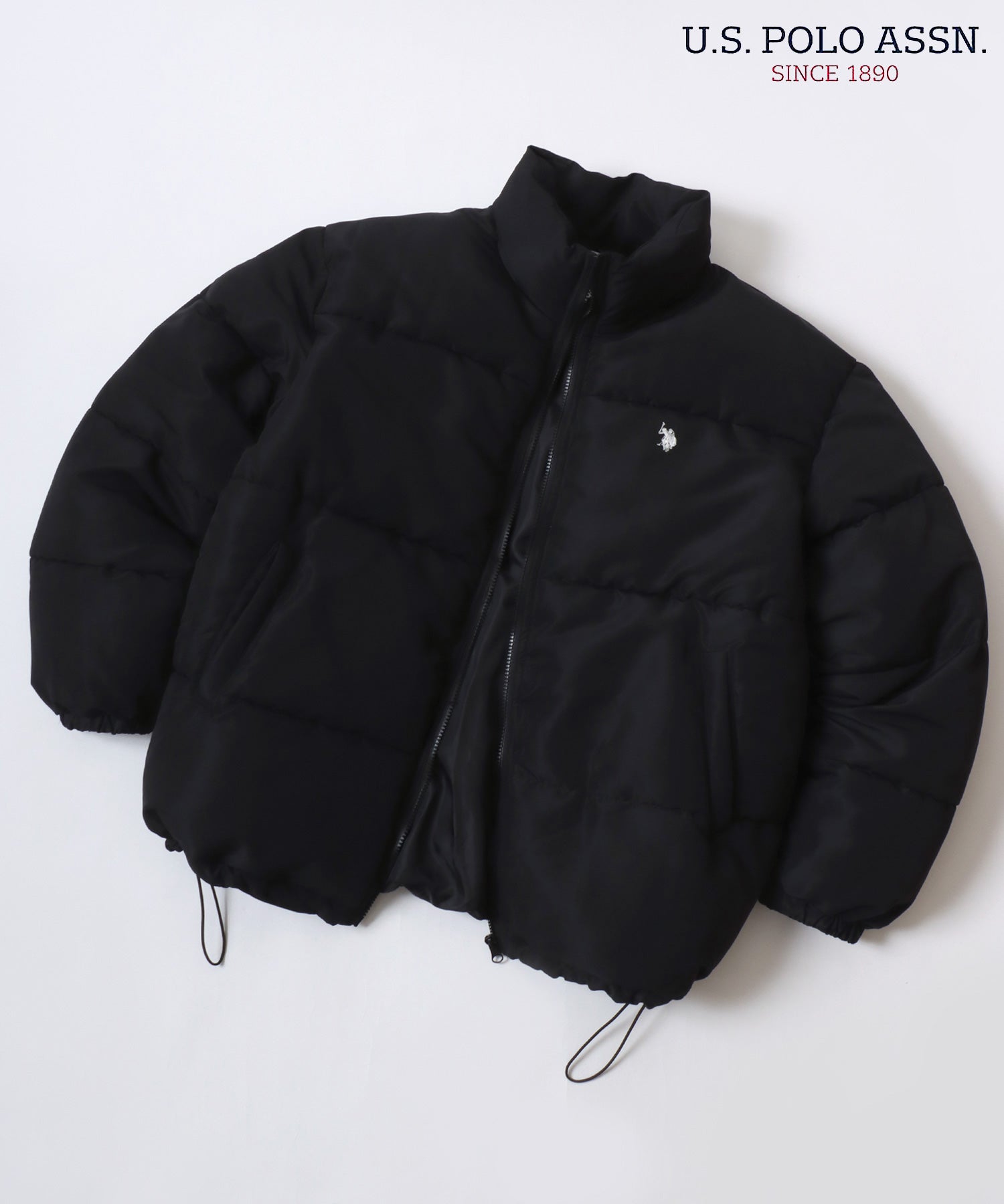 ラザル Lazar U.S.POLO ASSN./USPA ユーエスポロアッスン Padded Jacket/オーバーサイズ 中綿 ファイバーダウン パデッドジャケット/パファージャケット/レディース メンズ (ブラック) ブラック