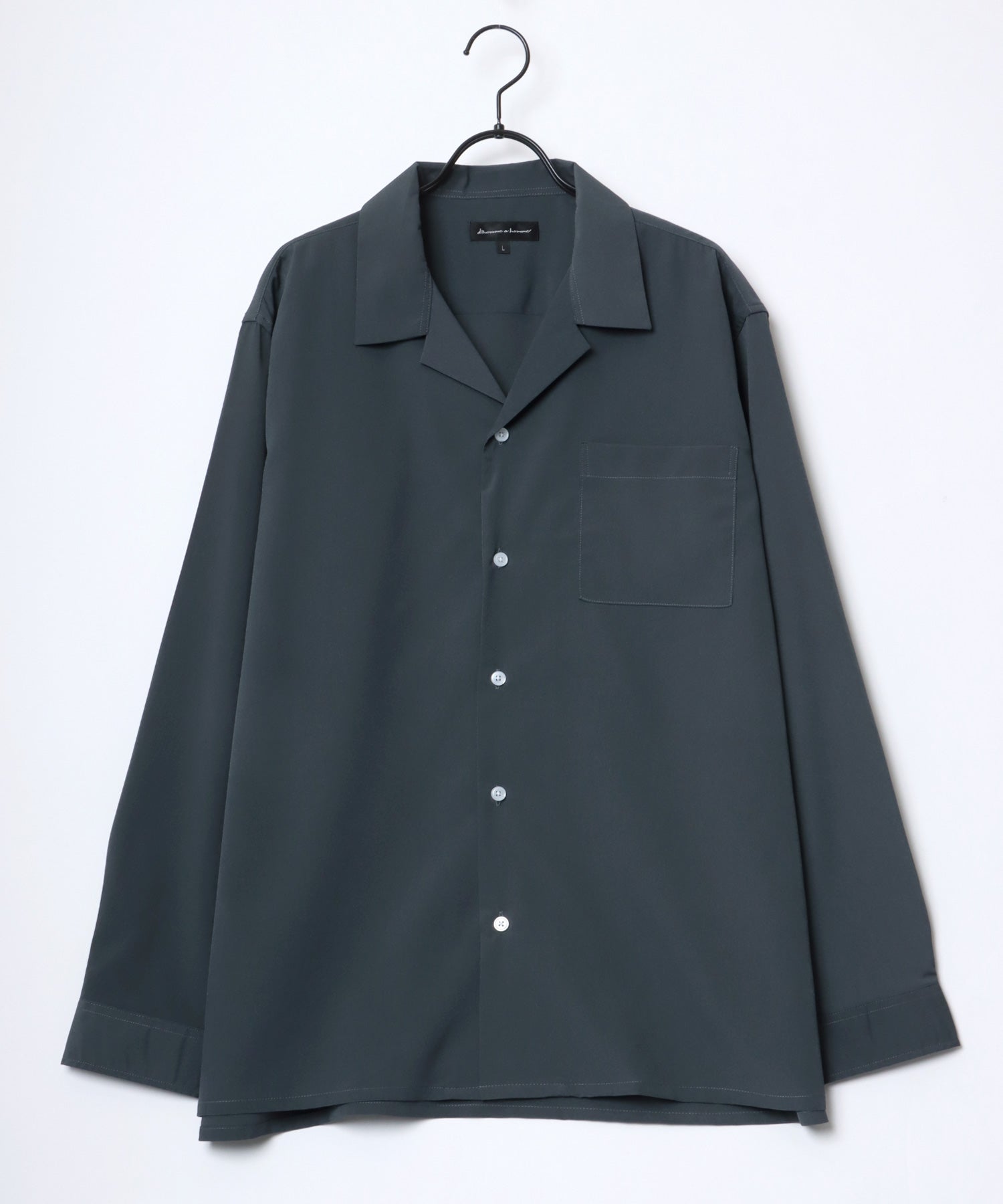 ラザル Lazar 【Lazar】オーバーサイズ ドレープ オープンカラーシャツ/無地/総柄/ストライプ/クレイジーパターン メンズ 長袖 シャツ