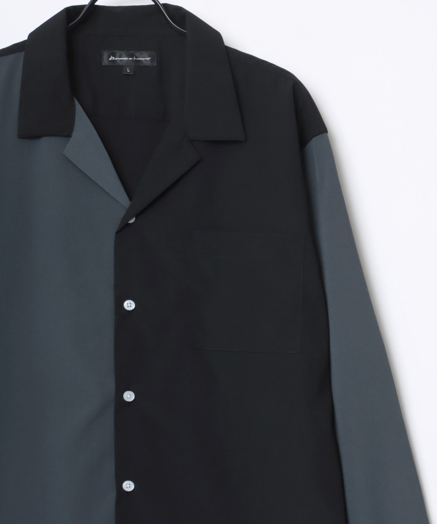 拉扎爾 Lazar 【Lazar】超大碼 垂墜 開領襯衫/純色/全圖案/條紋/瘋狂圖案 男士 長袖 襯衫