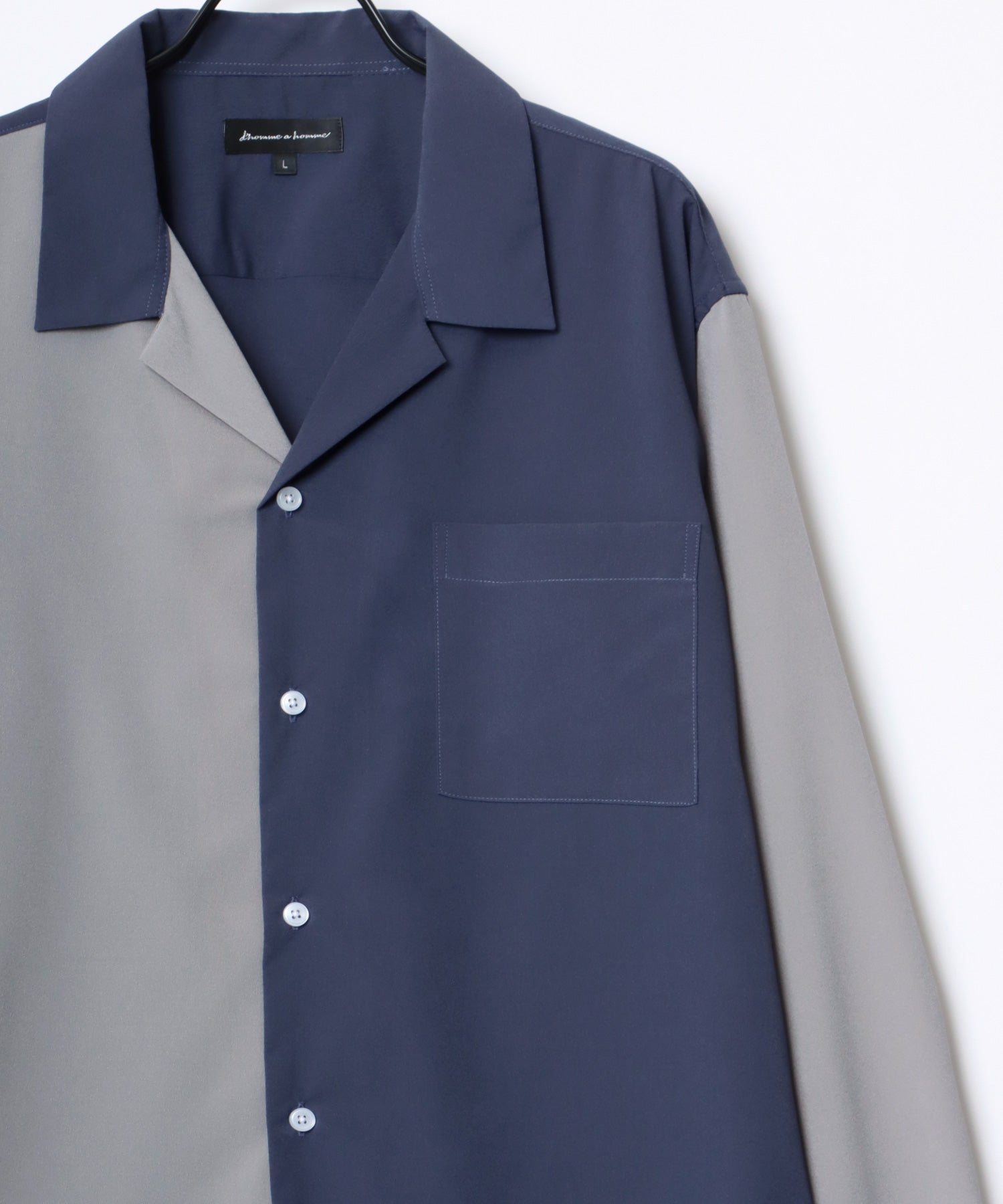 拉扎爾 Lazar 【Lazar】超大碼 垂墜 開領襯衫/純色/全圖案/條紋/瘋狂圖案 男士 長袖 襯衫