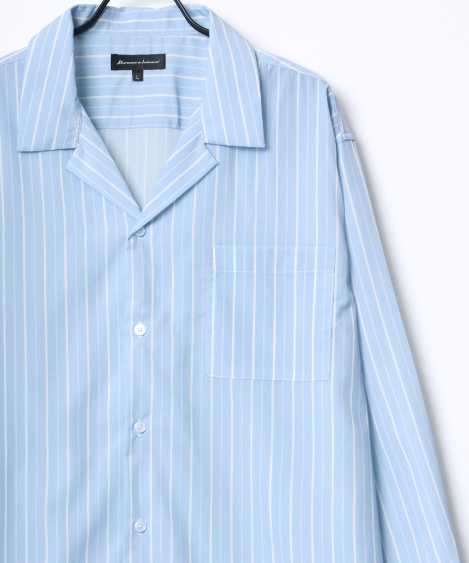 拉扎爾 Lazar 【Lazar】超大碼 垂墜 開領襯衫/純色/全圖案/條紋/瘋狂圖案 男士 長袖 襯衫