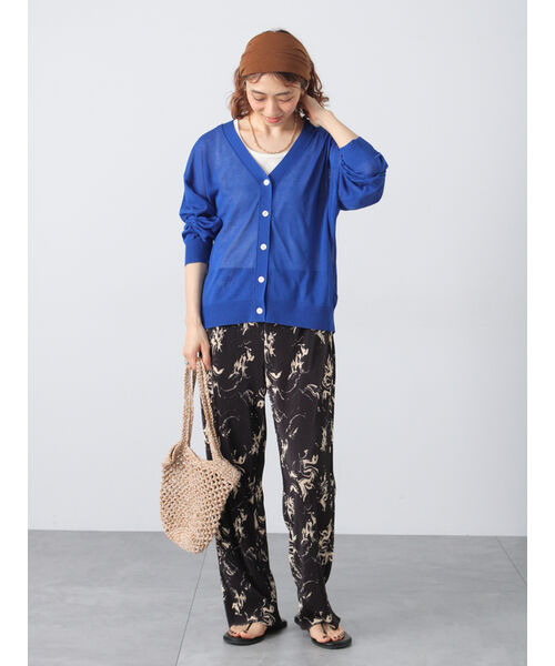 ルノンキュール Lugnoncure 【セルフカット】無地/柄アソートプリーツパンツ (ブルー) ブルー