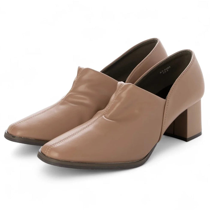 ル ソン Le son 【Le son/ル ソン】スクエアトゥショートブーティーパンプス (オーク) オーク