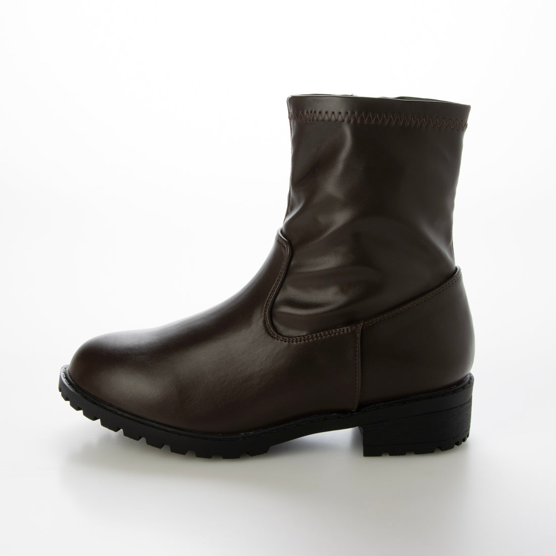 ル ソン Le son 【Le son/ル ソン】撥水加工ショートストレッチジップブーツ (ダークブラウン) ダークブラウン