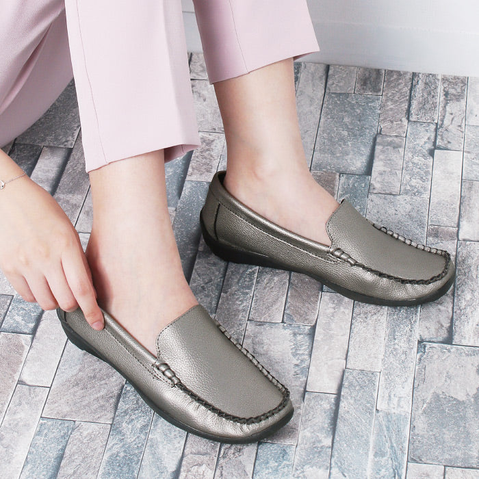 ル・ソン ル ソン ルソン Le son Leson 牛革 カウレザー ドライビングサブリナシューズ (ガンメタ) ガンメタ