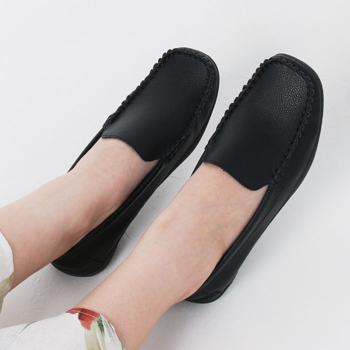 ル・ソン ル ソン ルソン Le son Leson 牛革 カウレザー ドライビングサブリナシューズ,ブラック