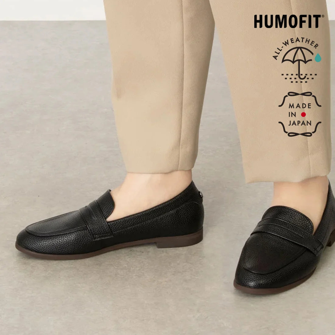 ラフオレッタ Lauf oletta 【レイン対応】ソフトペニーローファー ALL-WEATHER(LRH104A) (BLACK) BLACK