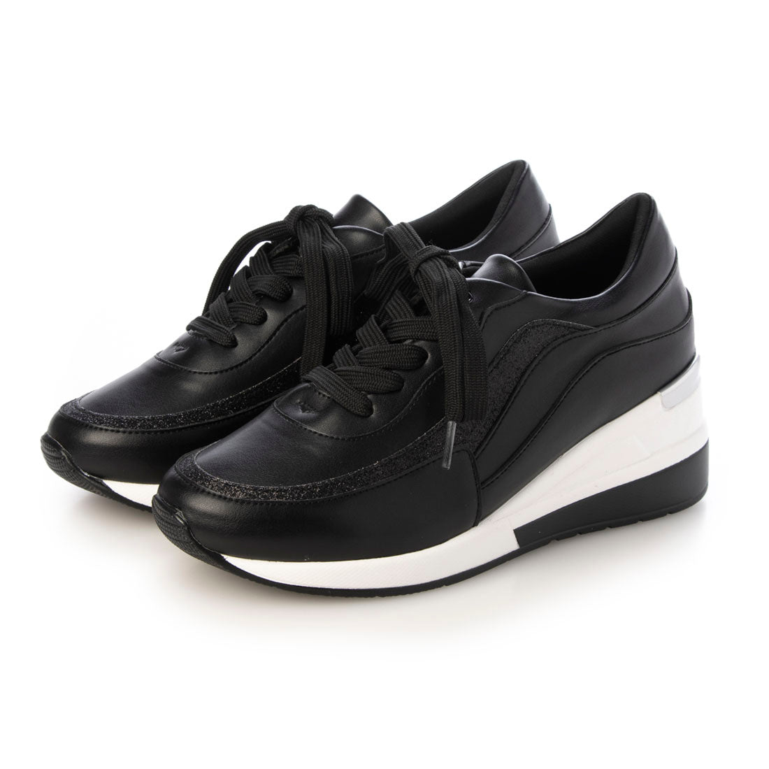 ライフ ビューティー Life beauty ウエッジソールカジュアルスニーカー (BLK) BLK