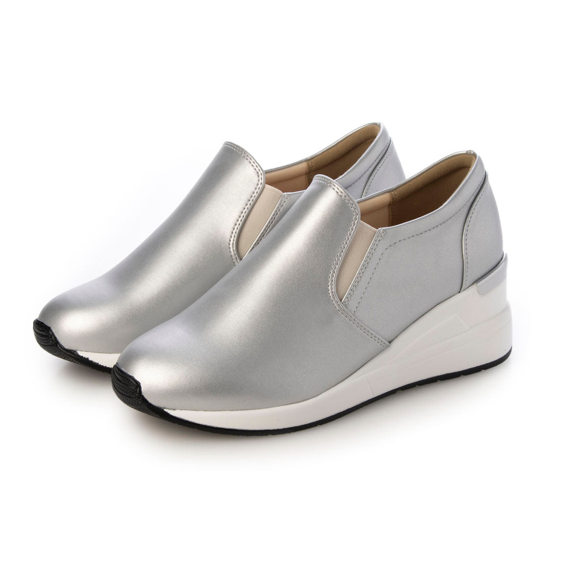 ライフ ビューティー Life beauty ウエッジソールカジュアルスリッポン (SIV) SIV