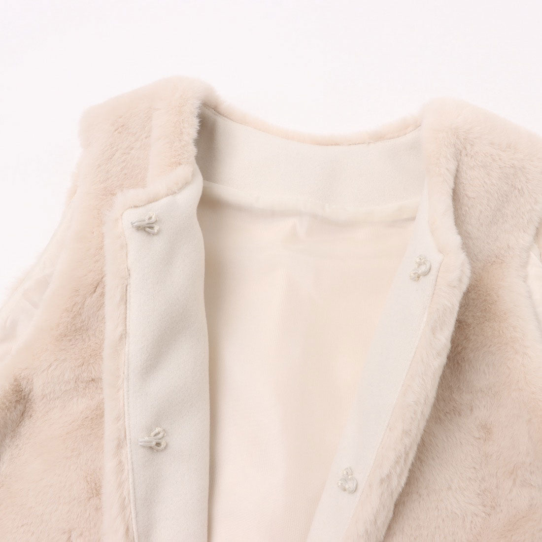 ラリベルテ Laliberte フェイクファー切替ロングジレ (モカ) モカ