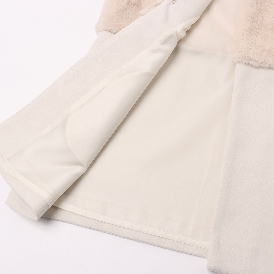 ラリベルテ Laliberte フェイクファー切替ロングジレ (モカ) モカ