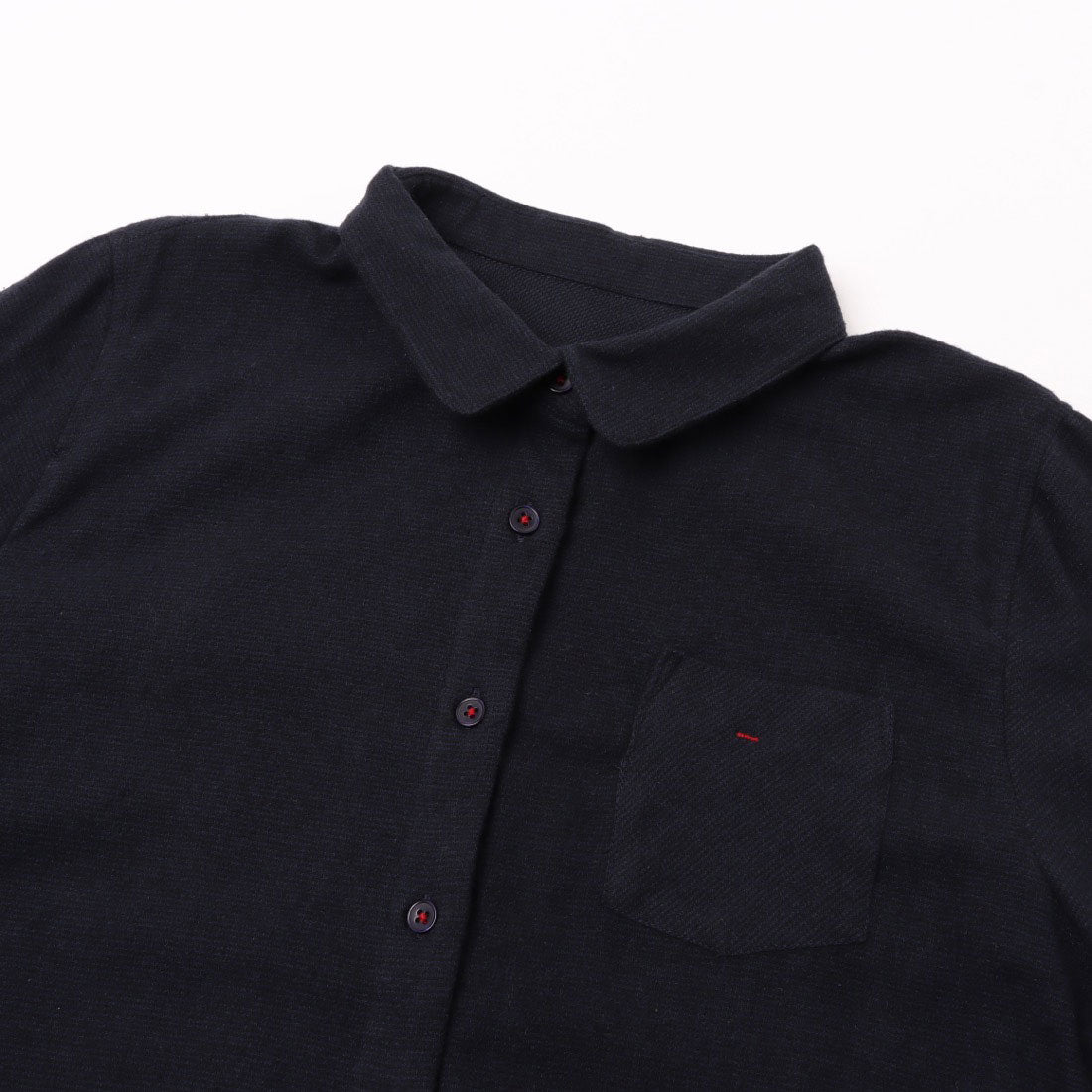 ラリベルテ Laliberte 丸襟シャツ (チャ系格子) チャ系格子