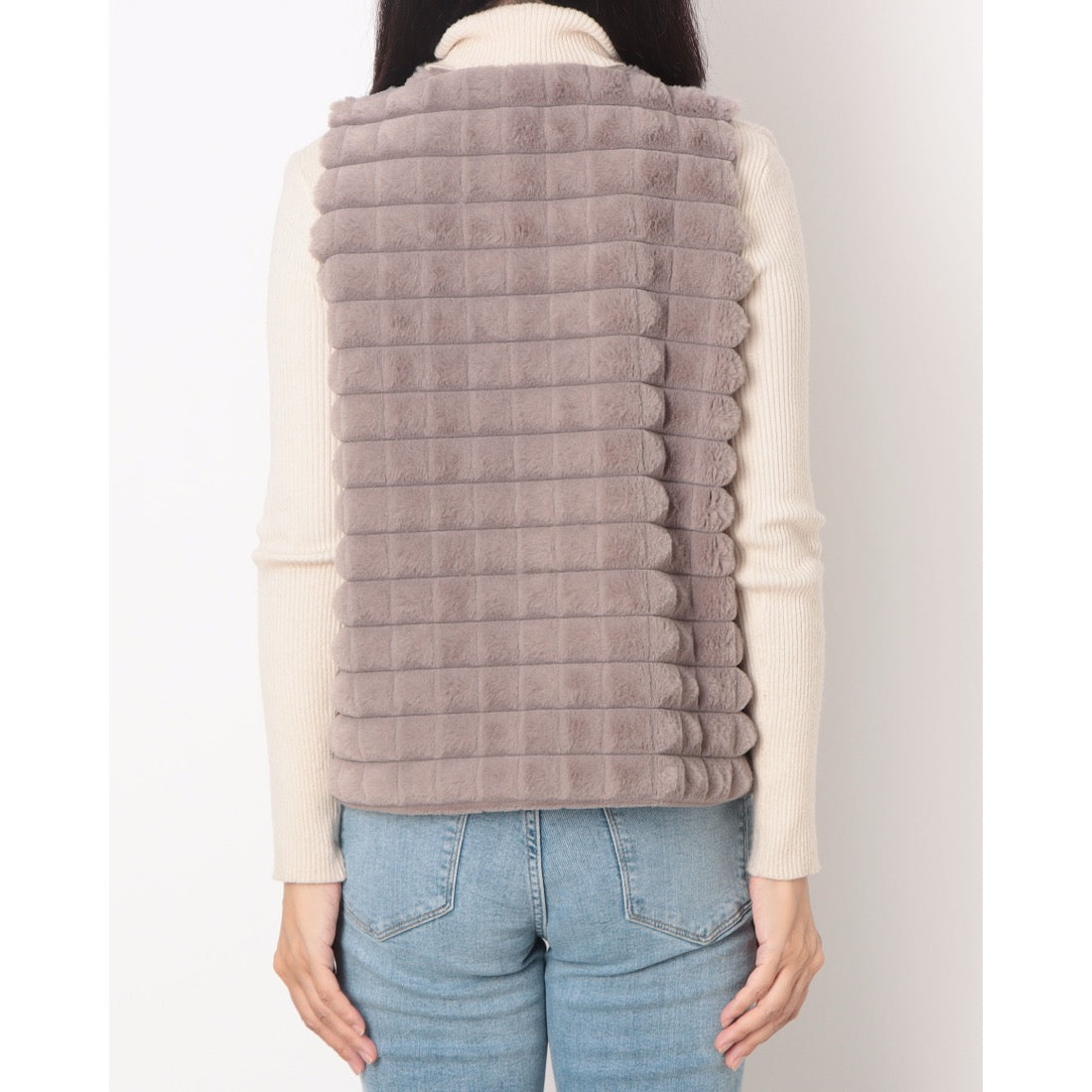 ラリベルテ Laliberte フェイクファーベスト (グレー) グレー