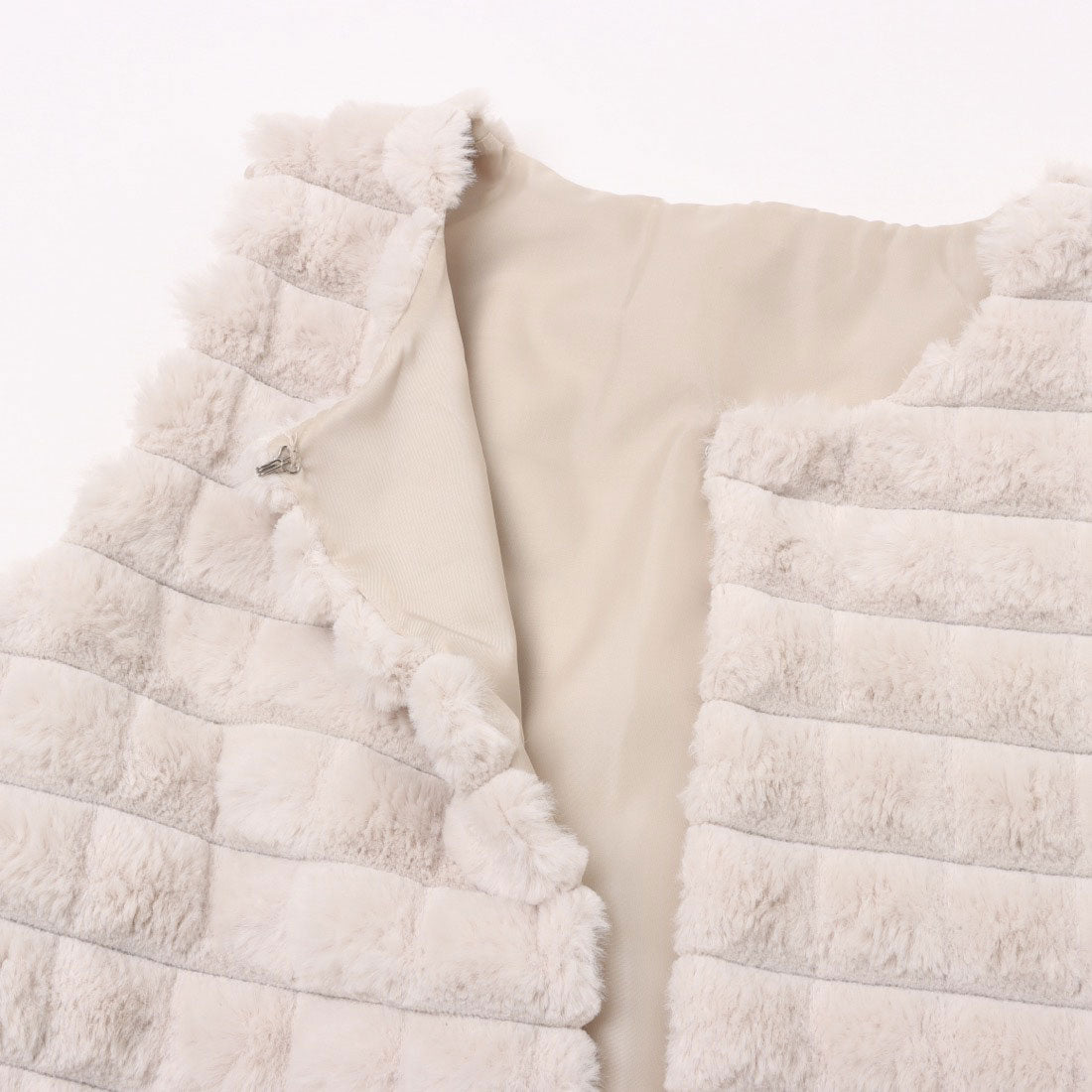 ラリベルテ Laliberte フェイクファーベスト (グレー) グレー