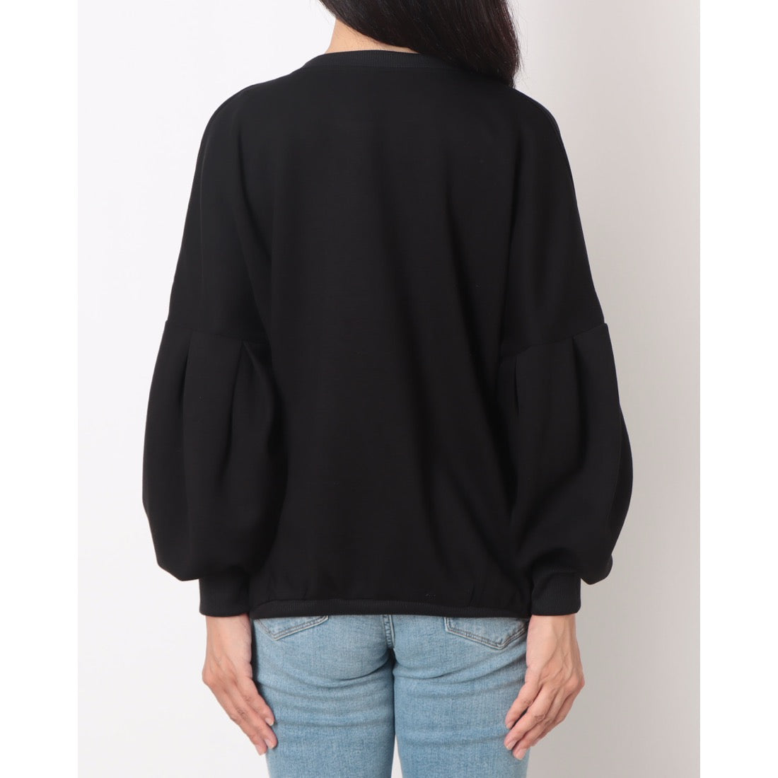 ラリベルテ Laliberte ニット×リブ切替タック袖Tシャツ (クロ) クロ