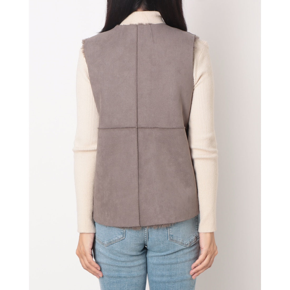 ラリベルテ Laliberte リバーシブルファーベスト (グレー) グレー