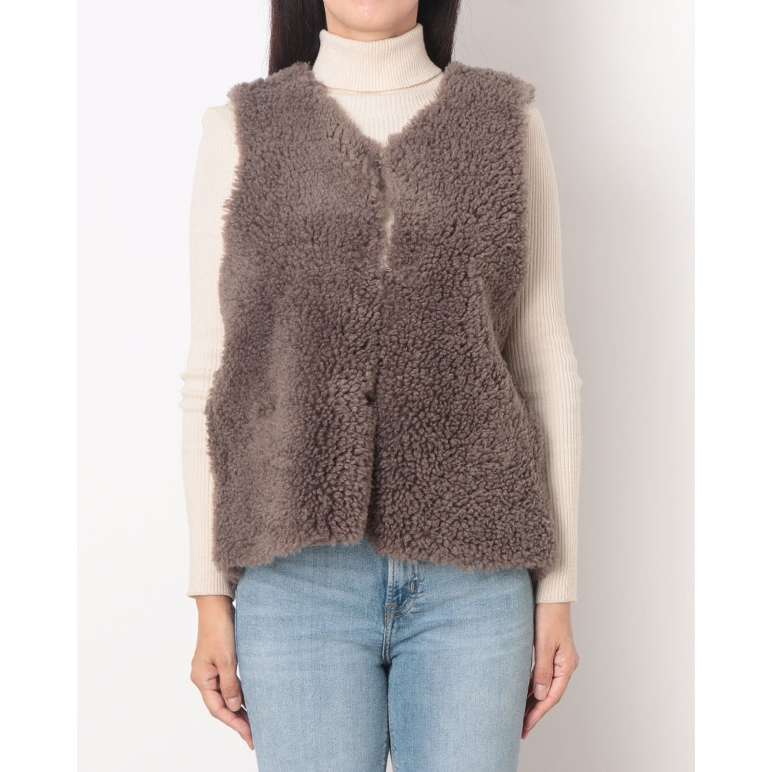 ラリベルテ Laliberte リバーシブルファーベスト (グレー) グレー