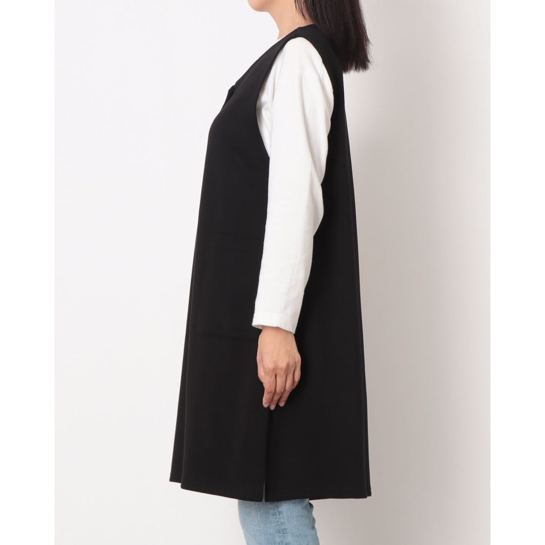 ラリベルテ Laliberte ボタン使いジレ (クロ) クロ