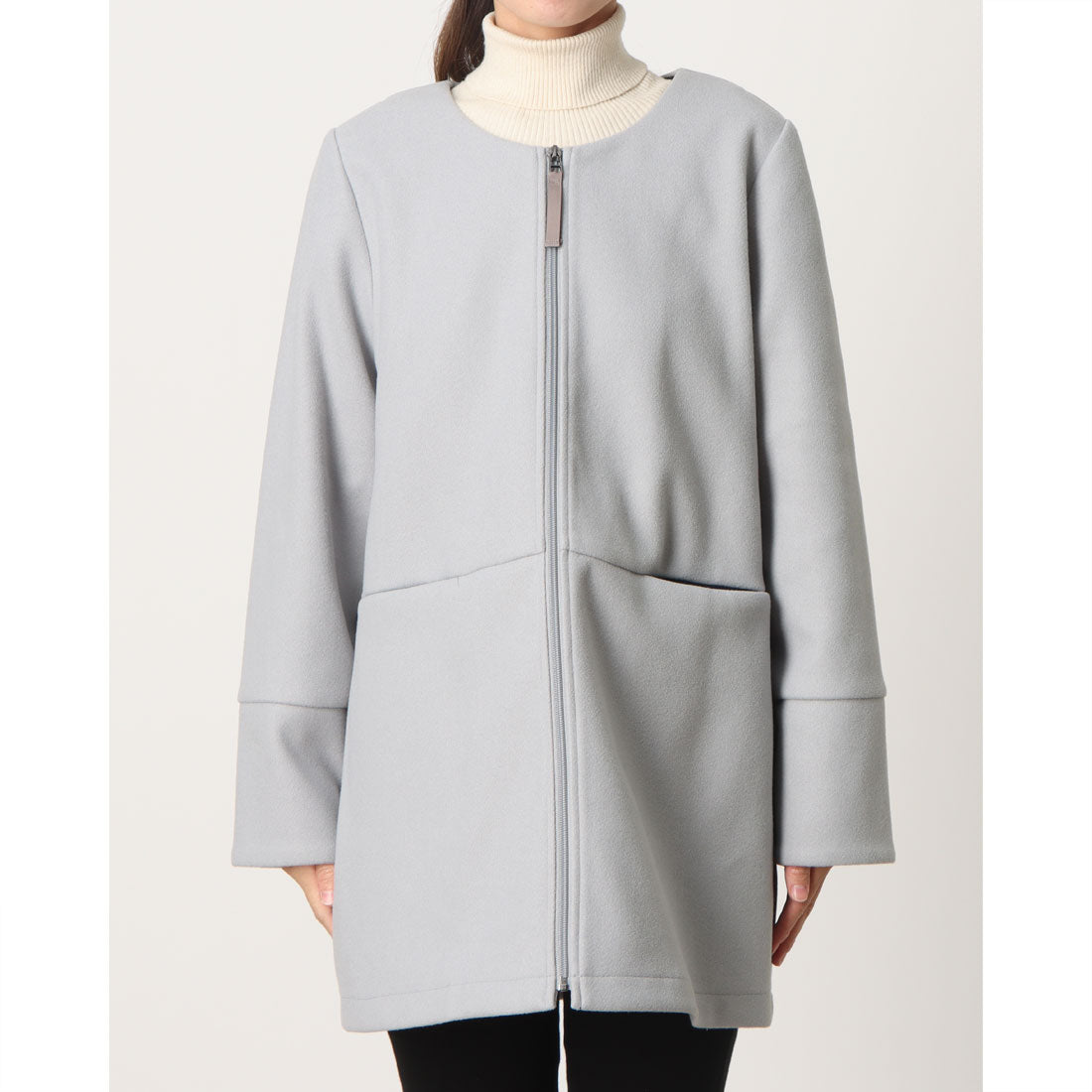 ラリベルテ Laliberte ノーカラーコート (グレー) グレー