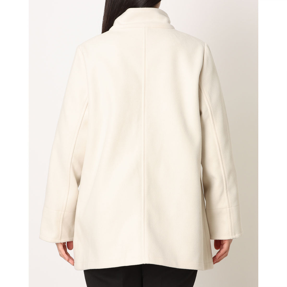 ラリベルテ Laliberte スタンドカラーハーフコート (アイボリー) アイボリー