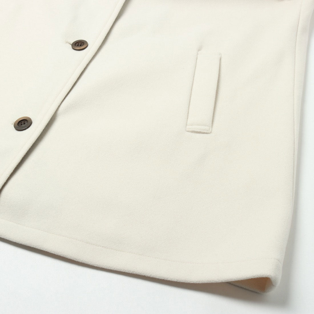 ラリベルテ Laliberte スタンドカラーハーフコート (アイボリー) アイボリー