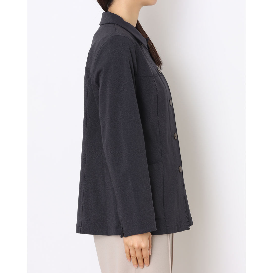 ルンビニ るんびに ランズ衿付ジャケット (ミッドナイトブルー) ミッドナイトブルー