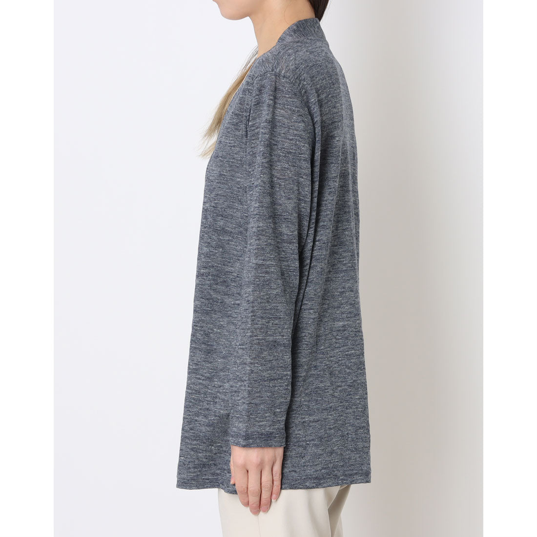 ルンビニ るんびに スカイ衿付きカーディガン長袖 (ミッドナイトブルー) ミッドナイトブルー