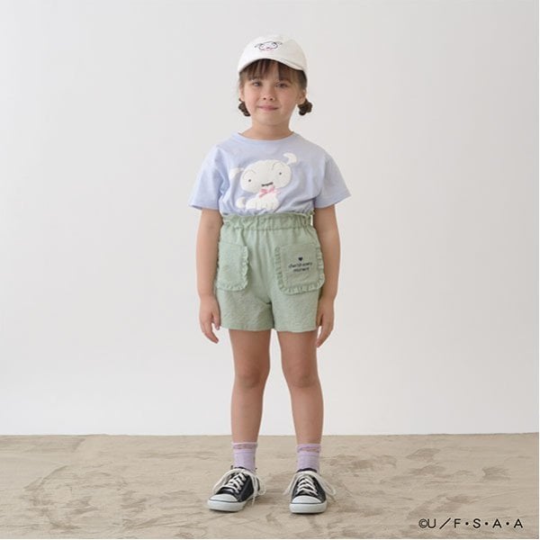 リセマイン Lycee mine 【クレヨンしんちゃん】【ソフトコットン】シロリボンTシャツ (ライトグリーン) ライトグリーン