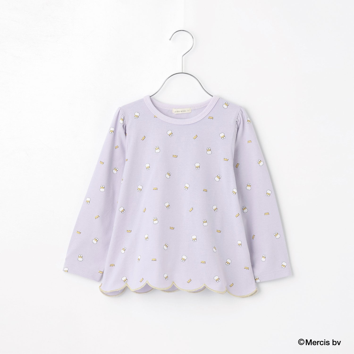 リセマイン Lycee mine 【Miffy】総柄裾スカラップAラインTシャツ (ラベンダー) ラベンダー