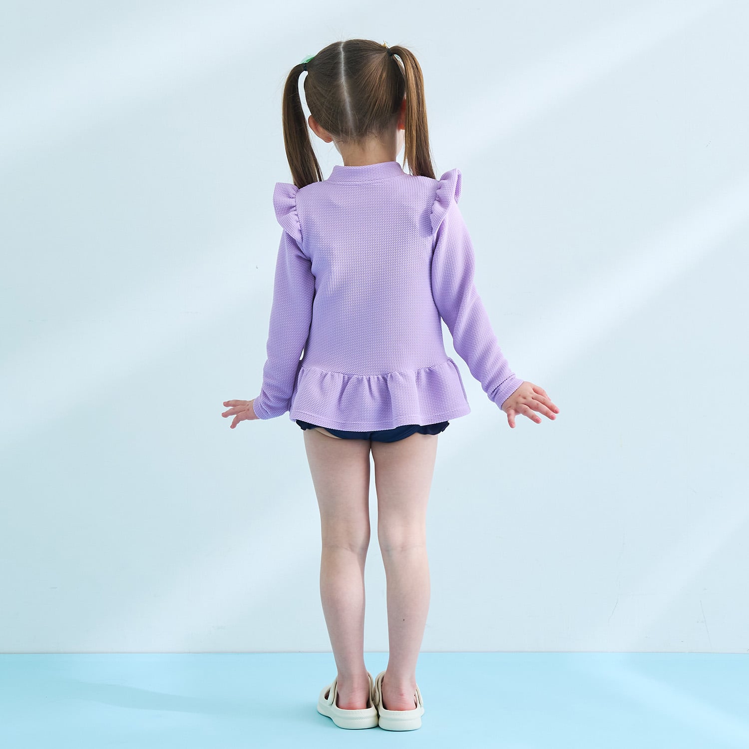 リセマイン Lycee mine 【SWIM】【UV カット】裾フリルフルジップラッシュガード (ラベンダー) ラベンダー