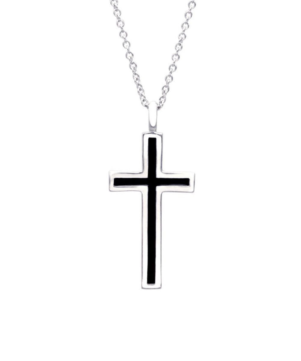 LARA Christie Necklace for Men Rail Cross BLACK Label p3190-b